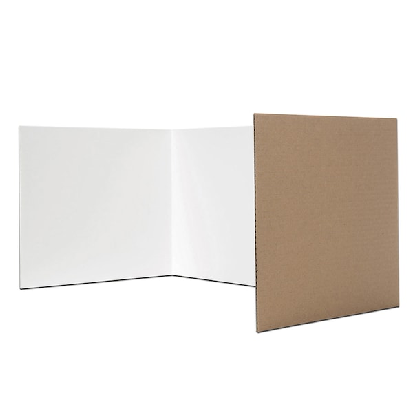 Corrugated Study Carrels, 12in x 48in, White, PK24